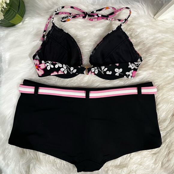 Victoria’s Secret Tropical Floral Push-Up Bikini Top Cheeky Boy Short Swimsuit M - Picture 2 of 14